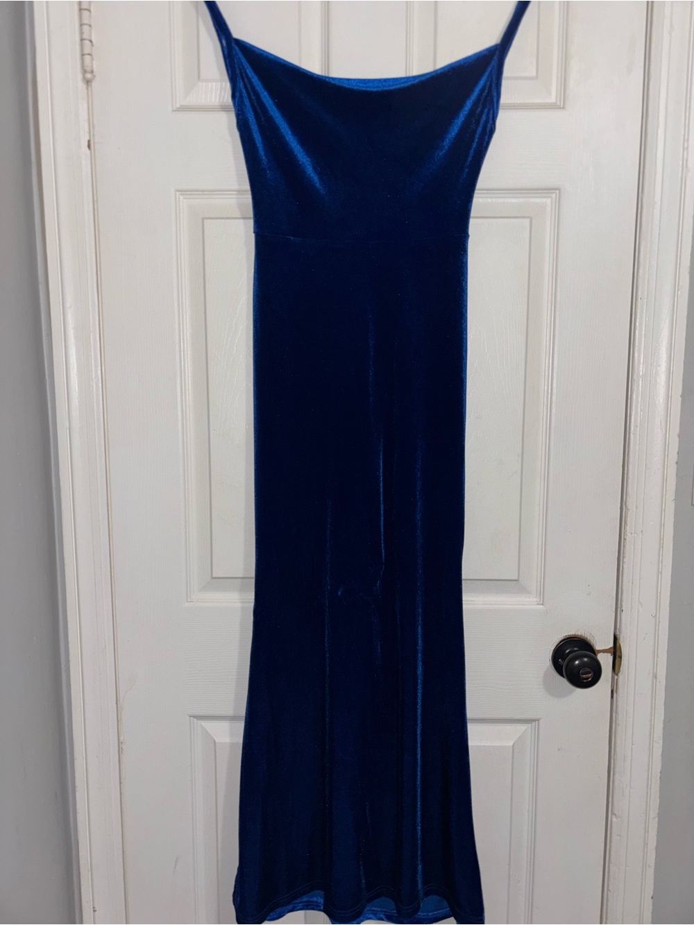 SHEIN Royal Blue Velvet Cowl Slip Dress